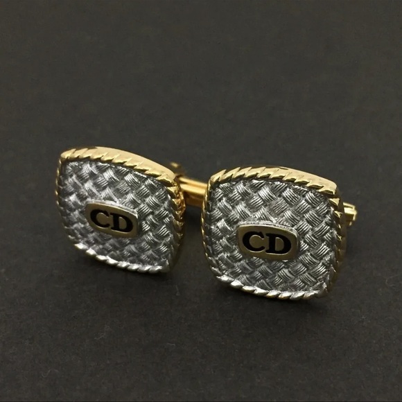Christian Dior CD Logo Gold Tone Cufflinks /5Q1783 - Picture 1 of 8
